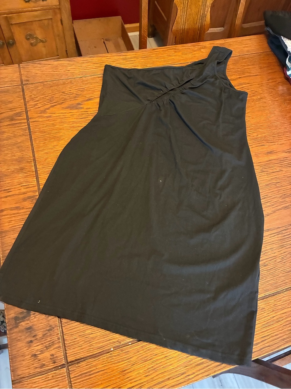 SHEIN Black One-Shoulder Gathered A-Line Dress